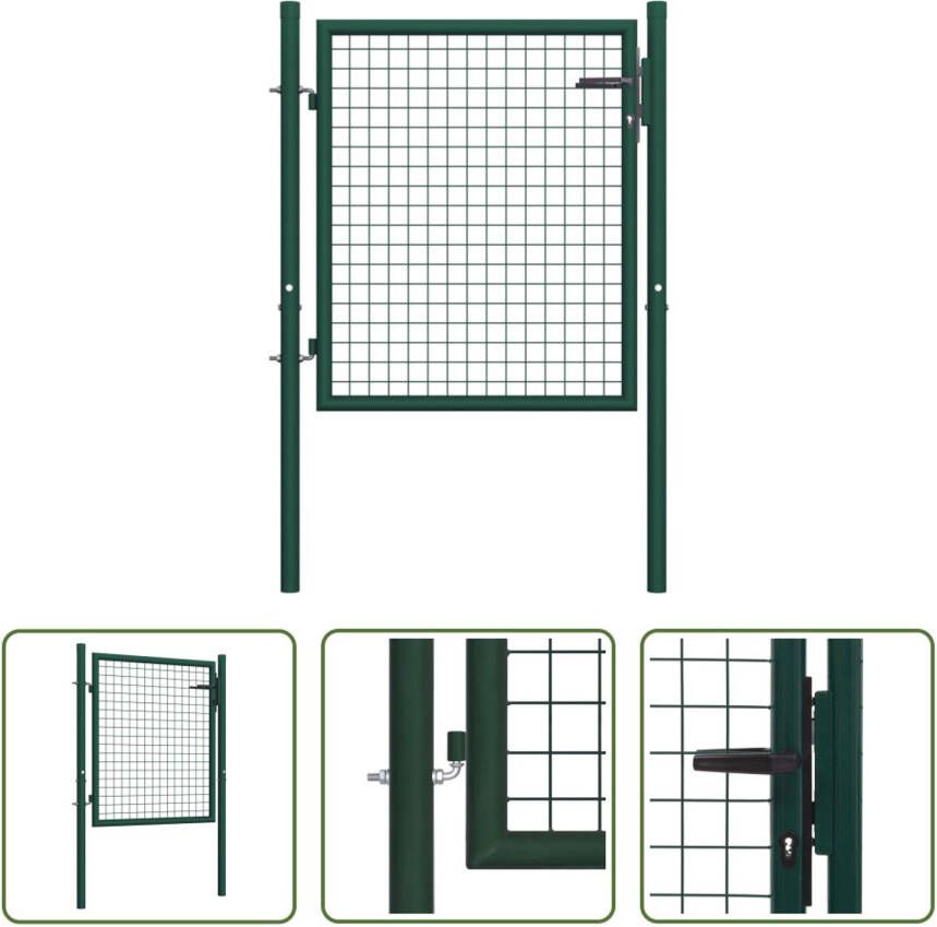 The Living Store Tuinpoort Groen 100 x 75 cm Vergrendelbaar