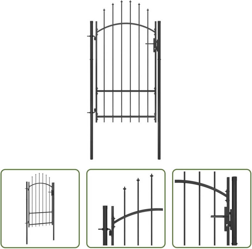 VIDAXL Tuinpoort Modern Staal 1x2.2m Zwart