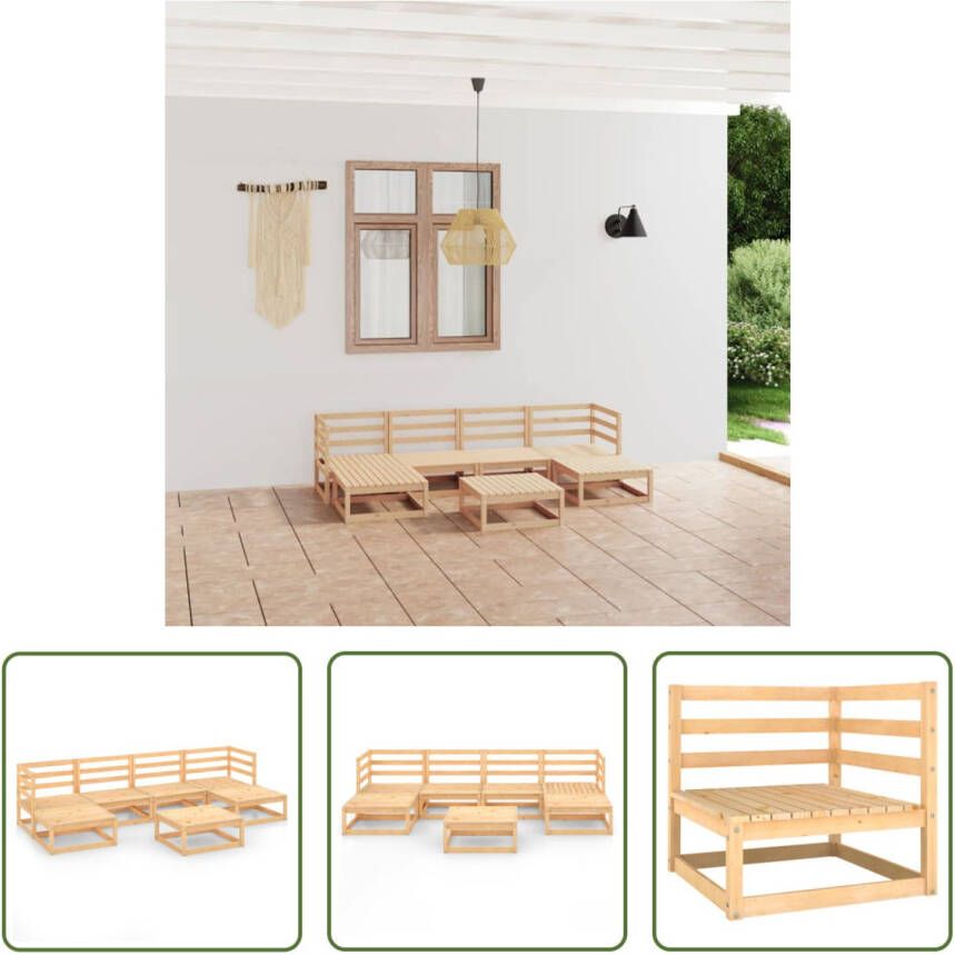 The Living Store Tuinset Grenenhout Midden hoekbank- 70 x 70 x 67 cm Tafel voetenbank- 70 x 70 x 30 cm