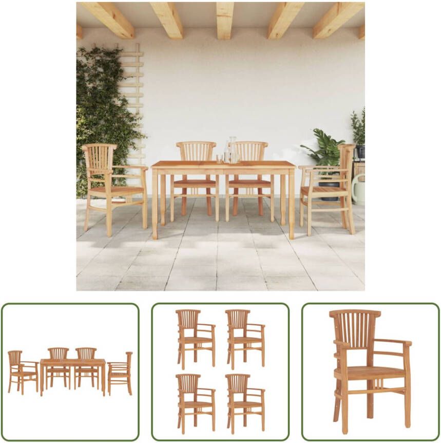 The Living Store Tuinset Teakhout 150x90x75 cm Elegant en klassiek ontwerp