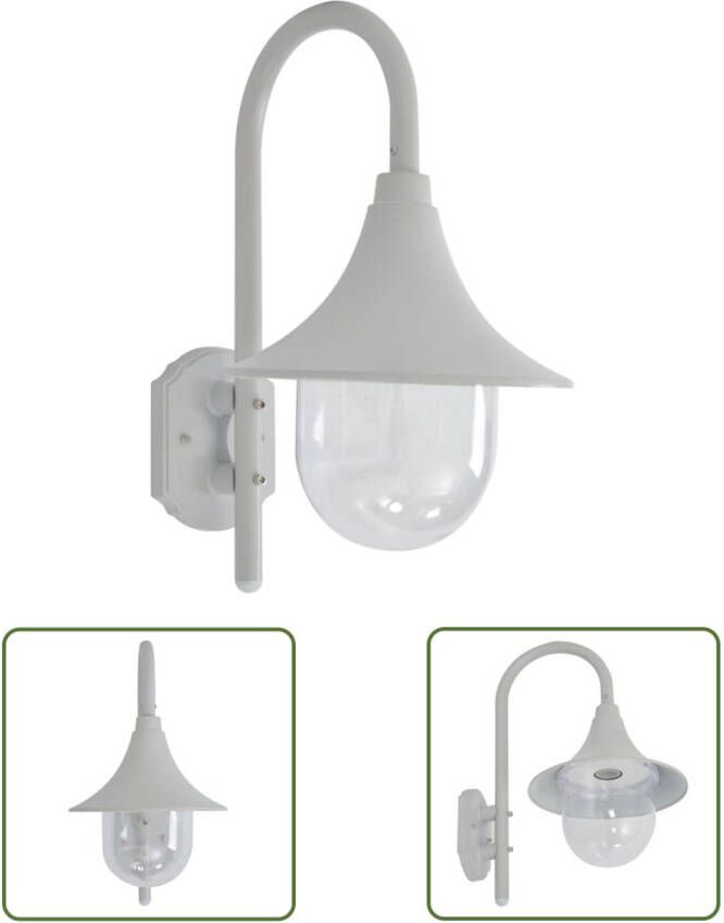 VIDAXL Tuinwandlamp Aluminium Pvc 36x25x42cm Ip44