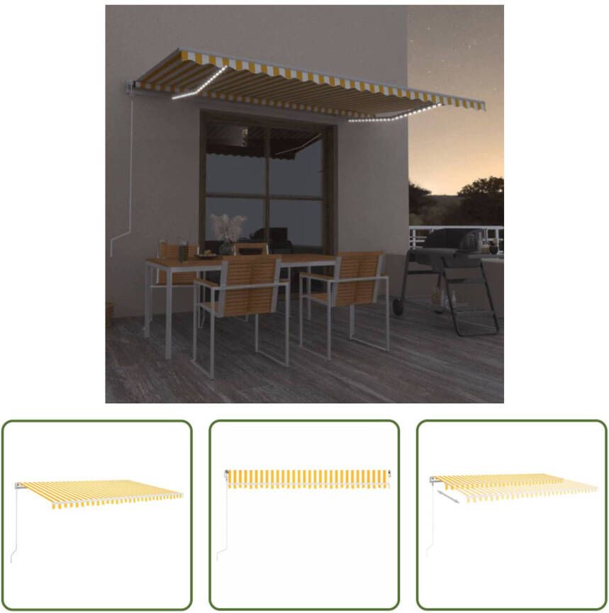 The Living Store Uitschuifbare Luifel 500 x 300 cm Roestbestendig Aluminium Frame