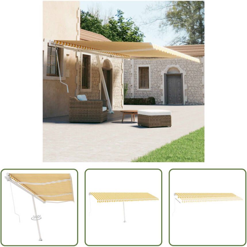 The Living Store Uitschuifbare Luifel 600 x 300 cm Polyester Wit Verstelbaar