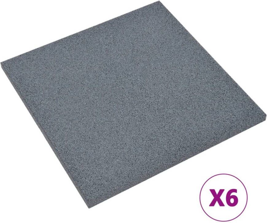 VidaXL Valtegels 6 st 50x50x3 cm rubber grijs