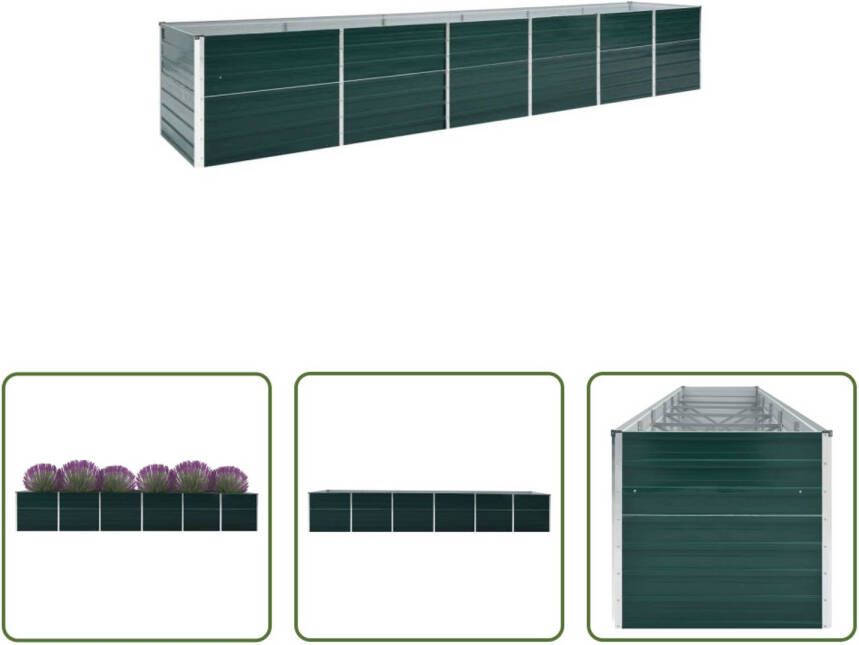 The Living Store Verhoogde Tuinbak Gegalvaniseerd Staal 480x80x77 cm Groen