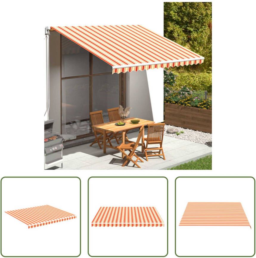 The Living Store Zonnescherm Luifeldoek 380 x 345 cm Geel en Grijs UV-bestendig Waterafstotend Vuil- en stofafstotend