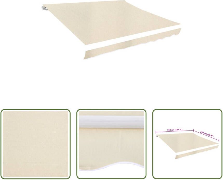 The Living Store Zonneschermdoek 330 x 245cm Crème UV-bestendig Polyester