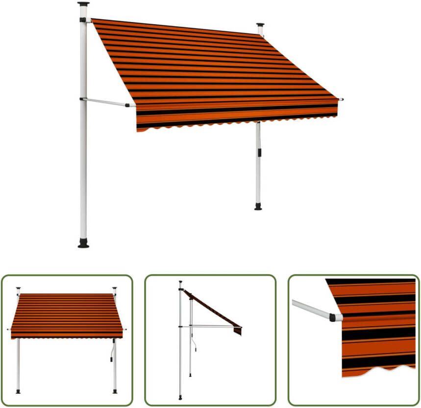 The Living Store Zonwering Uittrekbaar 200x120 cm Water- en vuilafstotend Oranje Bruin Handmatig bediend