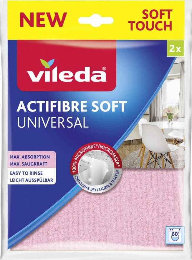 Vileda Microvezeldoekjes Soft Touch Actifibre Soft 2st