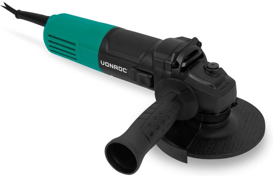 VONROC TOOLS VONROC PRO Haakse Slijper 850W – Ø125mm voor steen tegels beton en staal incl. zijhand-greep 3 meter kabel