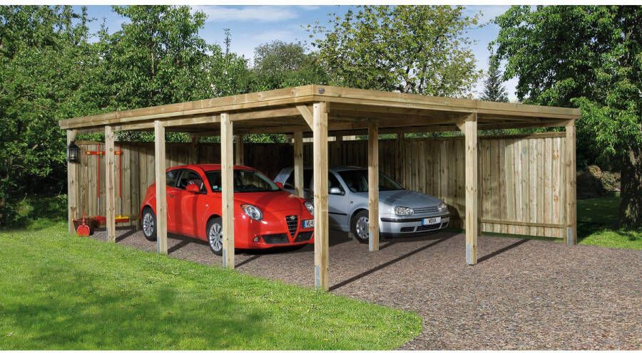 WEKA Carport 618 Gr.3 Onbehandeld + Dak 576x784cm