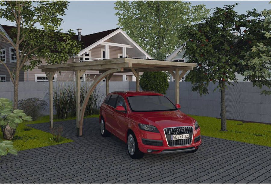 WEKA Enkele Carport 606 A Gr1 Met Ronde Boog 300x500cm