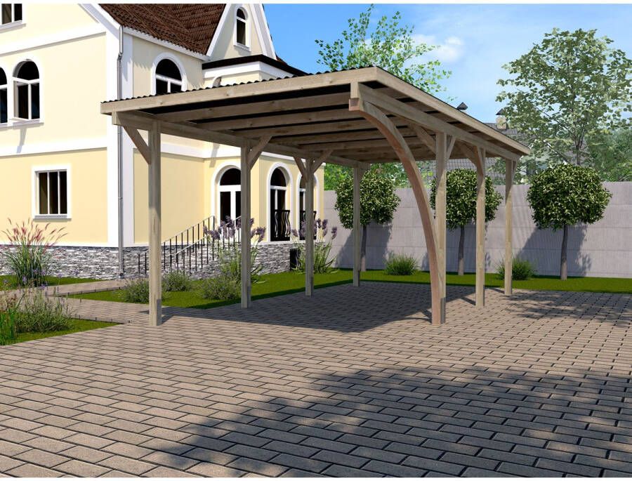 WEKA Enkele Carport 606 A Gr2 Met Ronde Boog 300x600cm