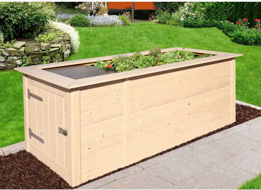 Weka Hoge kweekbak Bxdxh: 205x80x81 cm met aanbouwkast (set)