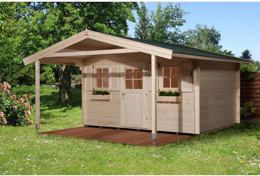 WEKA Tuinhuis Met Overkapping 135 Gr1 300x380cm