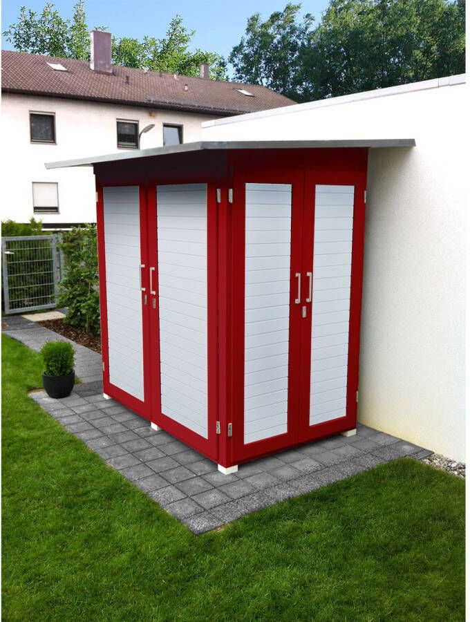 WEKA Tuinkast Garten Q Kompakt Rood 224x217cm