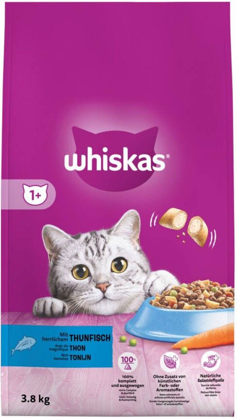 Whiskas 1+ Adult Droge Brokjes Kattenvoer Tonijn 3 8 kg