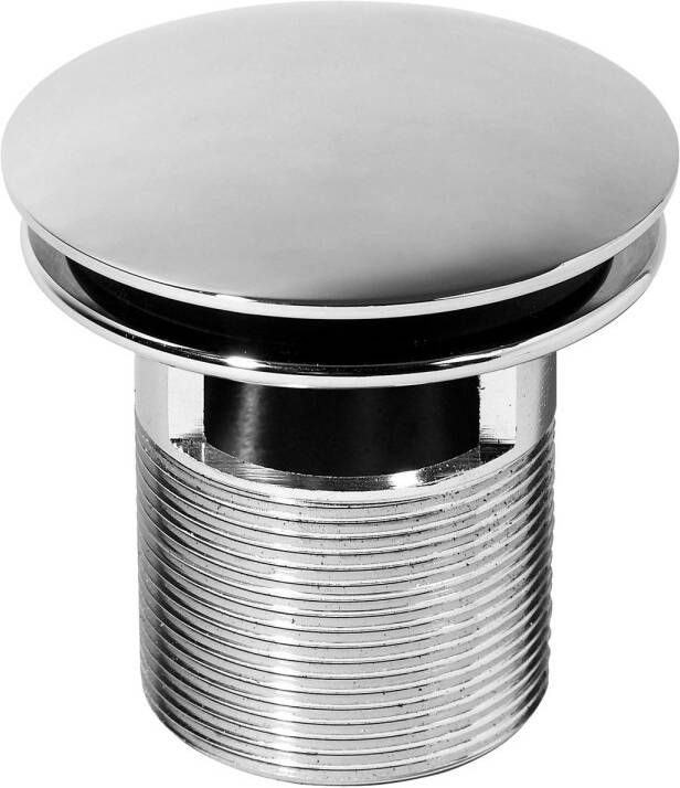 Wirquin Wastafelplug Met Overloop Quick-clac Chrome Rond 75mm