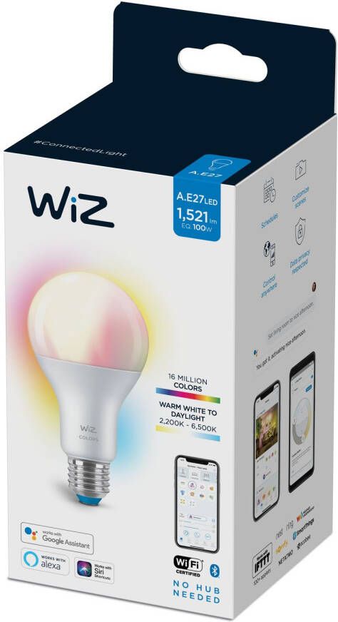 WiZ Lamp Slimme LED Verlichting Gekleurd en Wit Licht E27 100W Mat Wi-Fi