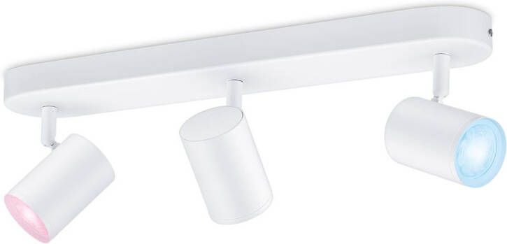 WiZ Opbouwspot Imageo Wit 3 spots Slimme LED-Verlichting Gekleurd en Wit Licht GU10 3x 5W Wi-Fi - Foto 2