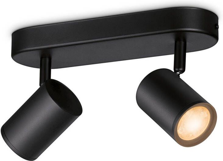 WiZ Opbouwspot Imageo Zwart 2 spots Slimme LED-Verlichting Gekleurd en Wit Licht GU10 2x 5W Wi-Fi - Foto 2