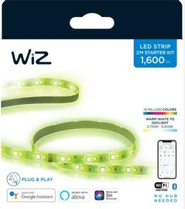 WiZ Ledstrip Starterset Slimme LED Verlichting Gekleurd en Wit Licht 2 Meter WiFi Basis - Foto 4