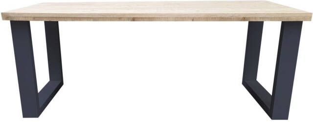 Wood4You Eettafel New England Industrial Wood Hout 150 90 Cm Antraciet Eettafels