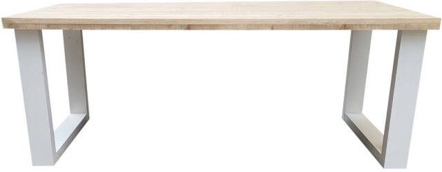 Wood4You Eettafel New England Industrial Wood Hout 190 90 Cm Wit Eettafels