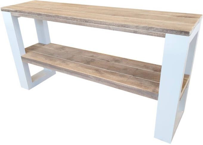 Wood4you Side table New Orleans industrial wood Wit Eettafels 200 cm Bijzettafel - Foto 2