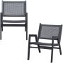 WOOOD Pem Tuin Fauteuil Met Armleuning Aluminium Zwart Set van 2 - Thumbnail 2