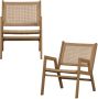 WOOOD Pem Fauteuil Met Armleuning Outdoor Aluminium Naturel Set van 2 - Thumbnail 1