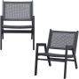 WOOOD Pem Tuin Fauteuil Met Armleuning Aluminium Zwart Set Van 2 - Thumbnail 2