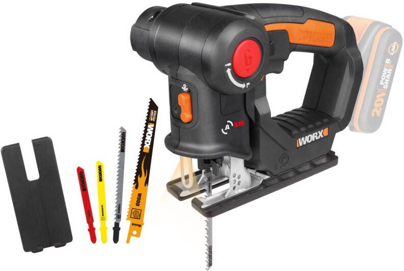 Worx Reciprozaag decoupeerzaag Wx550.9 Trans4mer 20v (zonder Accu)