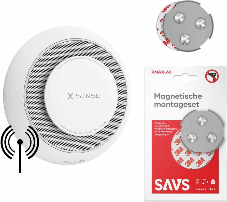 X-Sense Xp01-w Koppelbare Combimelder Met Magneet Montage 10 Jaar Batterij 3-pack