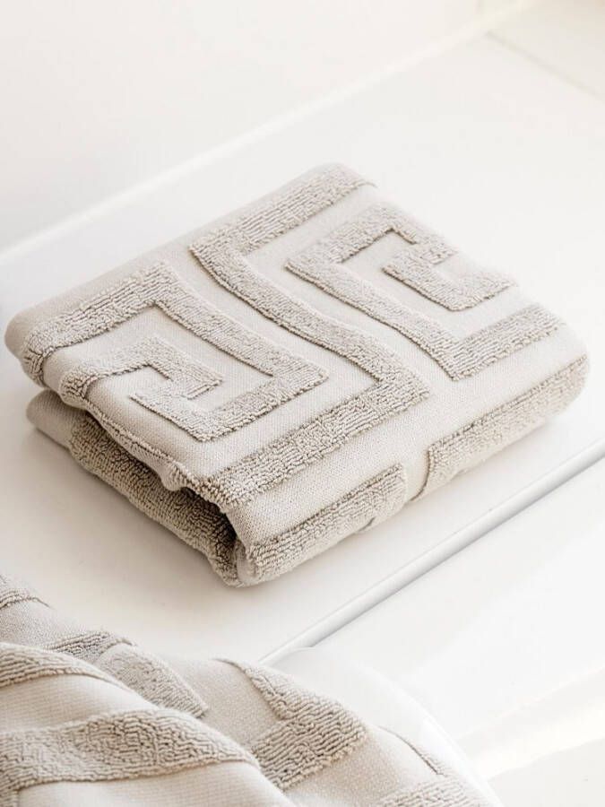 Sizland Dezign Handdoeken – Handdoek katoen – Handdoek Santorini beige – Badhanddoeken 50x70