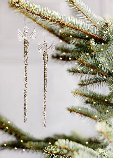 Sizland Dezign Kersthangers Glitter Angels Kunststof & Glitters Zilver