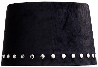 Sizland Dezign Lampenkap Bristol Velvet Zwart & Zilveren studs Groot