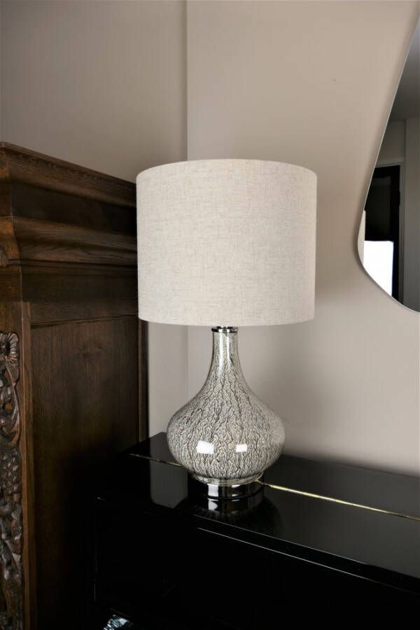 Sizland Dezign Lampenvoet Marble Glas Zilver Beige