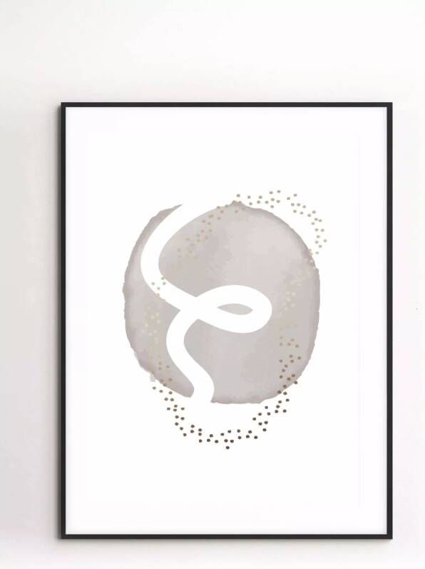 Sizland Dezign Poster Contour Pallette No. 1 poster Papier Grijs Wit & Goud Groot