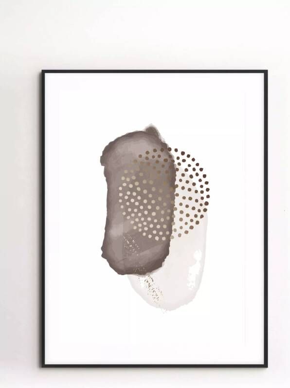 Sizland Dezign Poster Contour Pallette No. 2 Papier Taupe Bruin beige en goud Groot