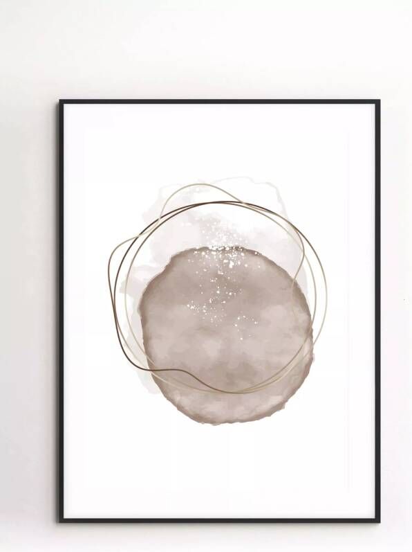 Sizland Dezign Poster Contour Pallette No. 3 Papier Pink Beige & Goud Groot