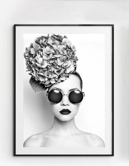 Sizland Dezign Poster Rosa Gedrukt papier Zwart & Wit 50×70 cm