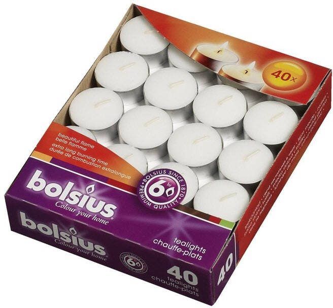 Sizland Dezign Waxinelichten Bolsius Wax Wit 40 stuks