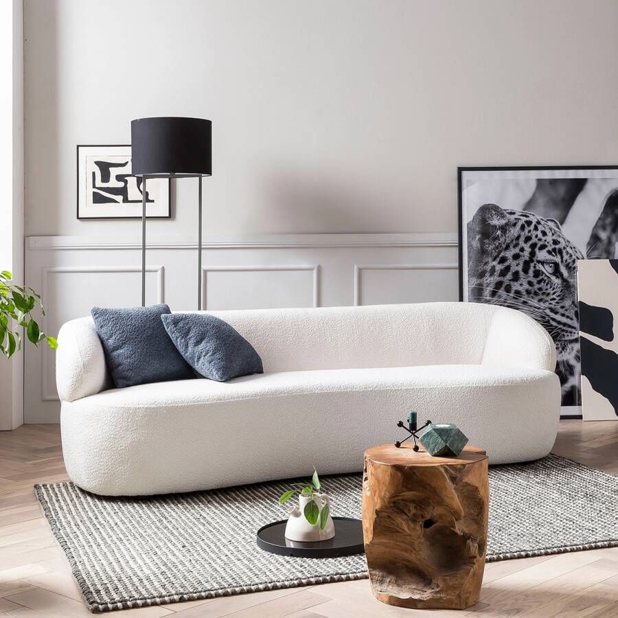 Artistiq Living 3-zitsbank Rayfield Bouclé Wit