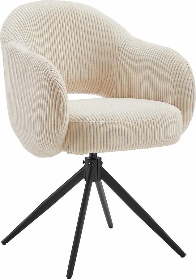 Artistiq Living Artistiq Draaibare Eetkamerstoel Melodee Ribstof Beige