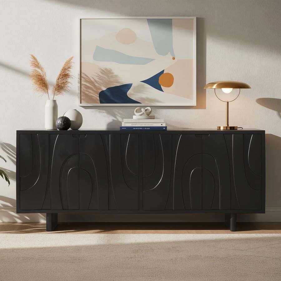 Artistiq Living Artistiq Dressoir Elisebeth Mangohout 180cm Zwart