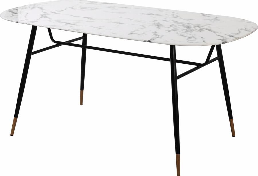 Artistiq Living Artistiq Eettafel Steffani Deens Ovaal Marmerlook 160 x 90cm Wit