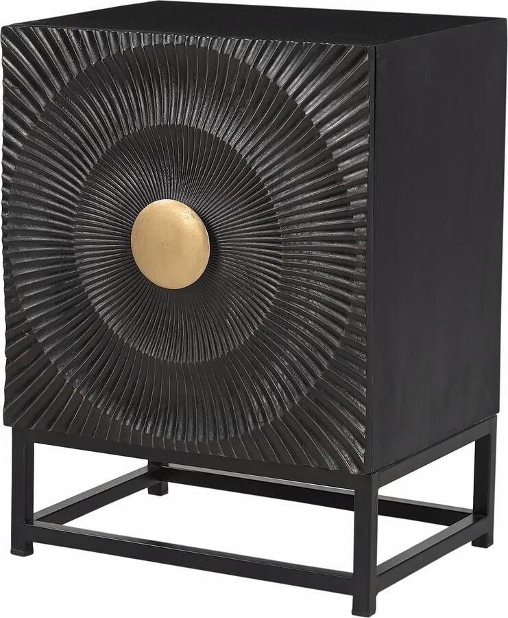 Artistiq Living Artistiq Nachtkastje Shantae Mangohout Met 1 deur Zwart