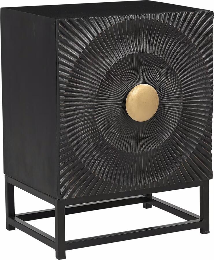 Artistiq Living Artistiq Nachtkastje Shantae Mangohout Met 1 deur Zwart