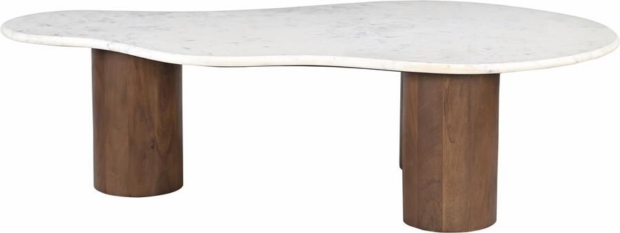 Artistiq Living Artistiq Organische Salontafel Shaneen Marmer en mangohout 135 x 80cm Wit
